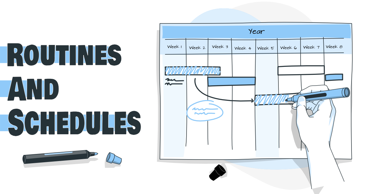 Establishing a routine and sticking to a schedule